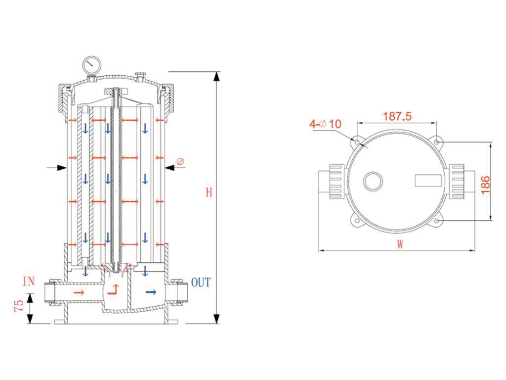 Корпус мультипатронного фильтра HPCF-5x30SL